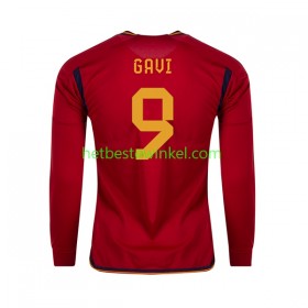 Spanje Gavi 9 Voetbalshirts Thuis WK 2022 - LS